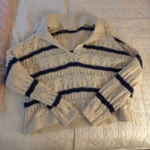Universal Thread Cream and Navy Cowl Sweater